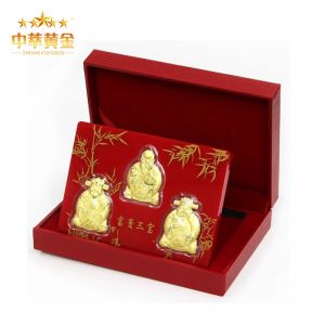 福祿壽喜財(cái)套裝黃金擺件會(huì)銷禮品